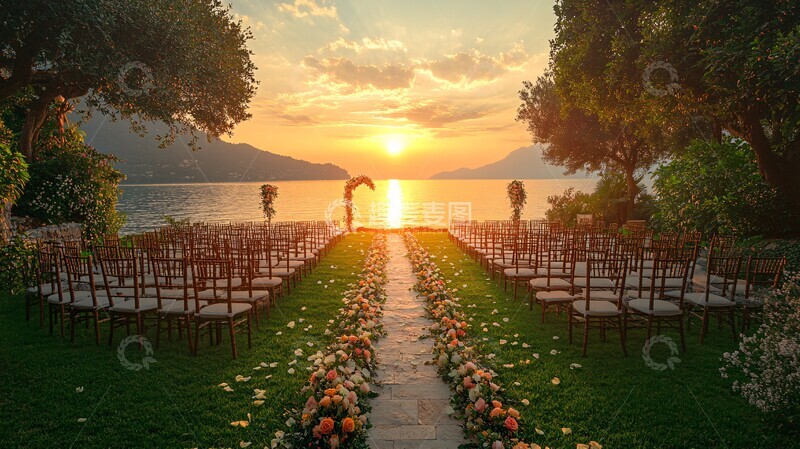 高清大图下载【趣麦麦图】海边婚礼与绿意1