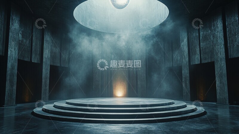 高清大图下载【趣麦麦图】黑暗舞台与发光球体