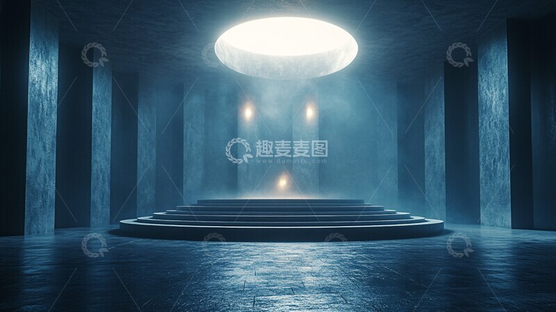 高清大图下载【趣麦麦图】黑暗舞台与发光球体2