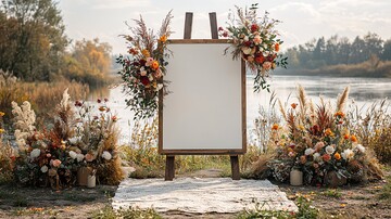 白色画布与户外婚礼装饰