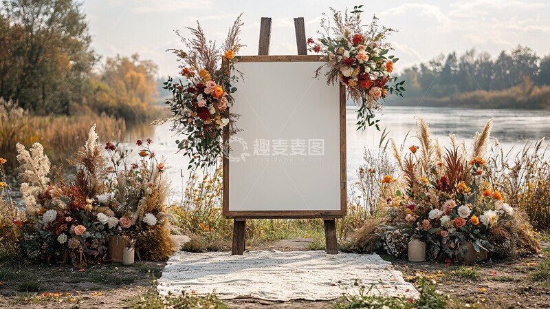 高清大图下载【趣麦麦图】白色画布与户外婚礼装饰
