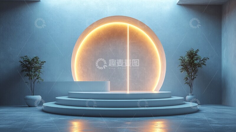 高清大图下载【趣麦麦图】圆形舞台与LED灯1