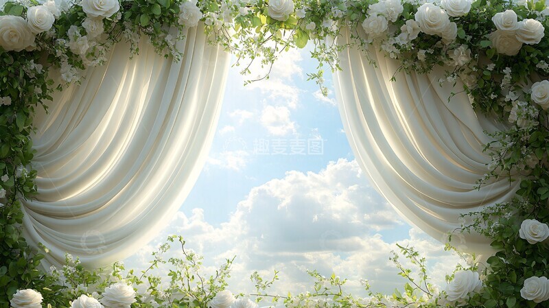 高清大图下载【趣麦麦图】白色皇家托加派对背景2