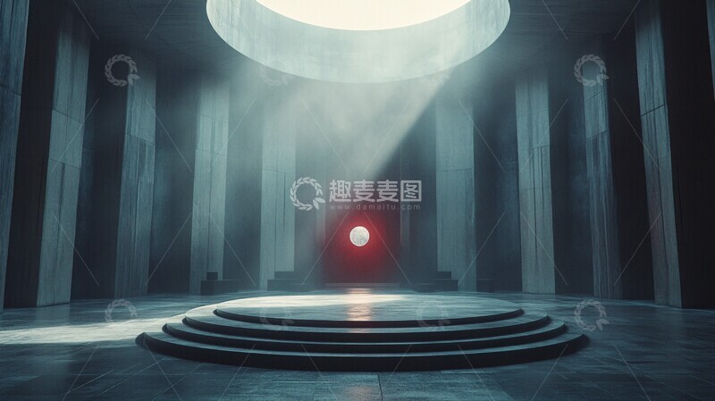 高清大图下载【趣麦麦图】黑暗舞台与发光球体1