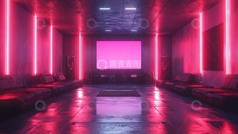 高清大图下载【趣麦麦图】机器人主题直播背景1