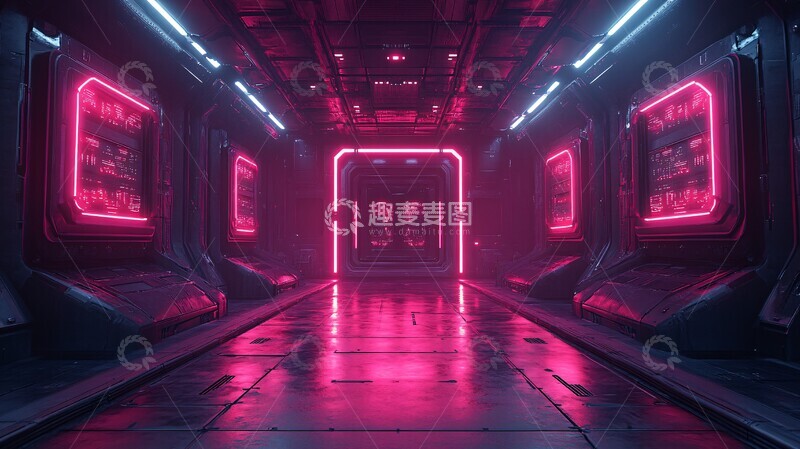 高清大图下载【趣麦麦图】机器人主题直播背景2