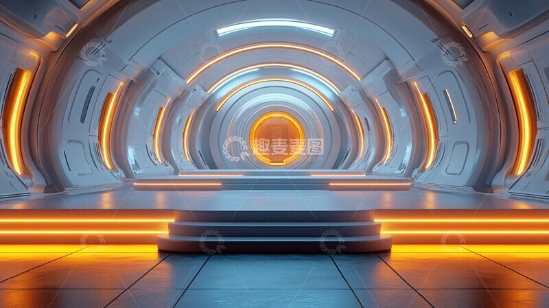 高清大图下载【趣麦麦图】技术圆形讲台1