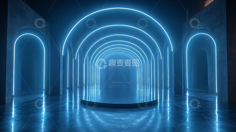 高清大图下载【趣麦麦图】圆形黑色舞台