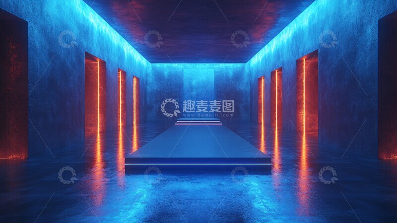 高清大图下载【趣麦麦图】黑色产品平台与数字背景融合2