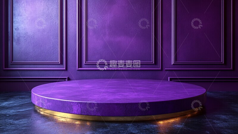 高清大图下载【趣麦麦图】紫色圆桌金色边缘1