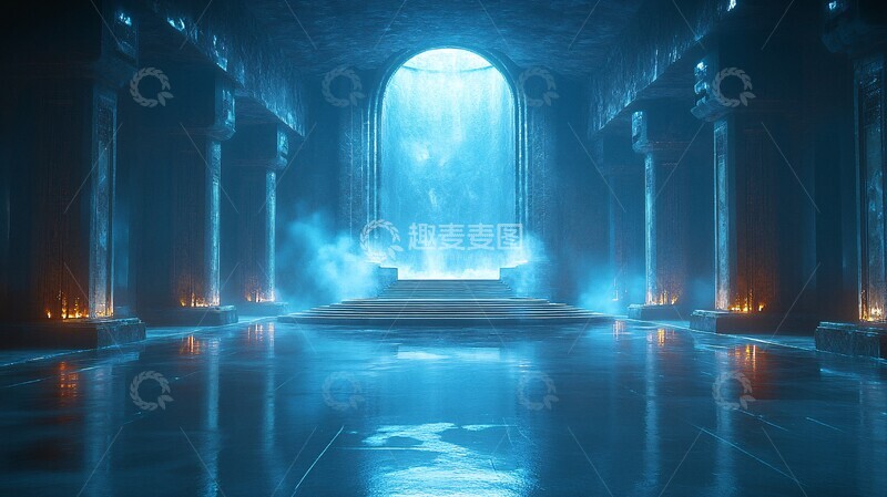 高清大图下载【趣麦麦图】科幻舞台设计镜像背景