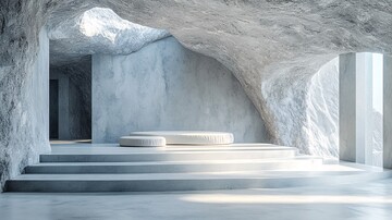 灰色摄影棚巨型装置艺术1