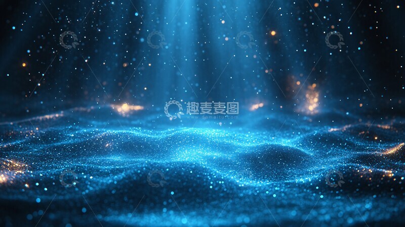 高清大图下载【趣麦麦图】蓝色光射线科技展示台1