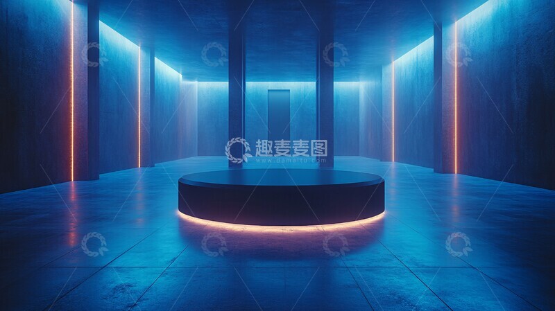 高清大图下载【趣麦麦图】黑色产品平台与数字背景融合1