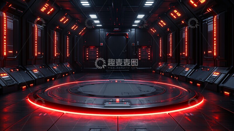 高清大图下载【趣麦麦图】黑色红色圆形平台