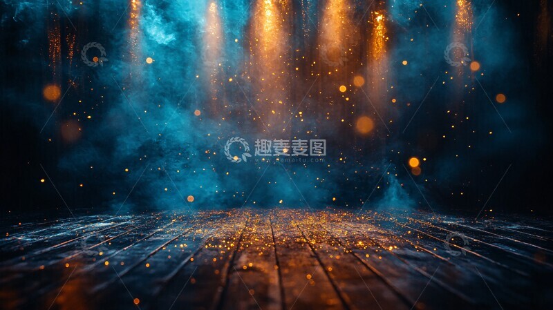 高清大图下载【趣麦麦图】舞台低光蓝黑香槟金1