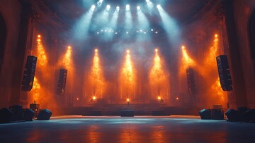 音乐会舞台与灯光效果