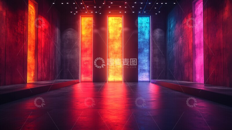 高清大图下载【趣麦麦图】舞台论坛灯光秀2