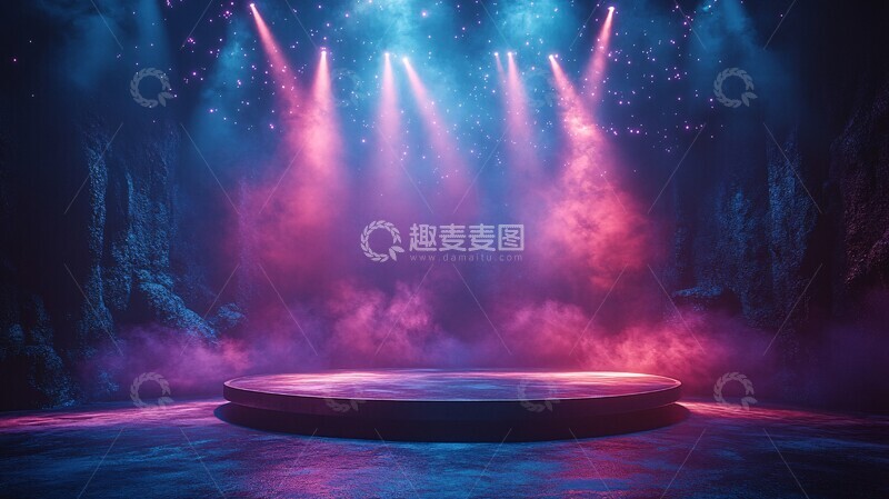 高清大图下载【趣麦麦图】紫色舞台灯光2