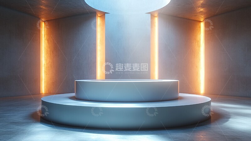 高清大图下载【趣麦麦图】-白色圆形展示台1