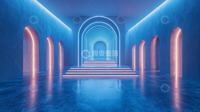 高清大图下载【趣麦麦图】渐变蓝光直播背景2