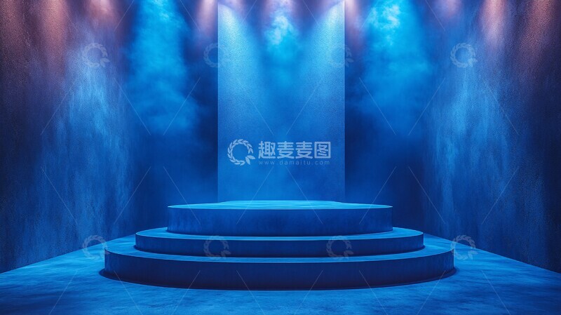 高清大图下载【趣麦麦图】颁奖台与蓝色灯光