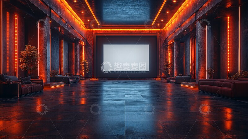 高清大图下载【趣麦麦图】空舞台LED灯现代装饰2