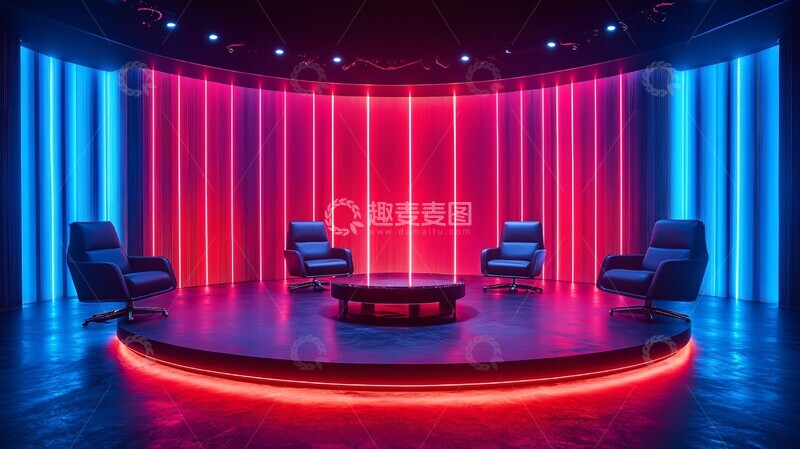 高清大图下载【趣麦麦图】现代电视工作室舞台1