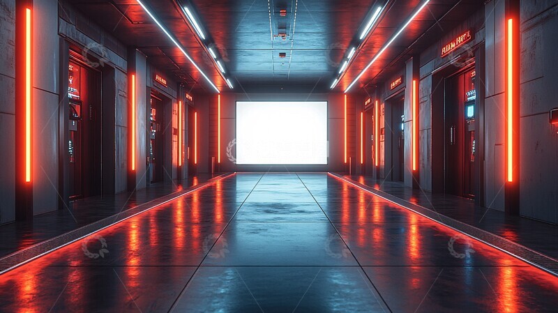 高清大图下载【趣麦麦图】空舞台LED灯现代装饰