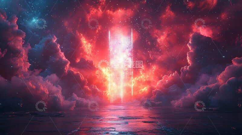 高清大图下载【趣麦麦图】舞台时空门与矩阵光束1
