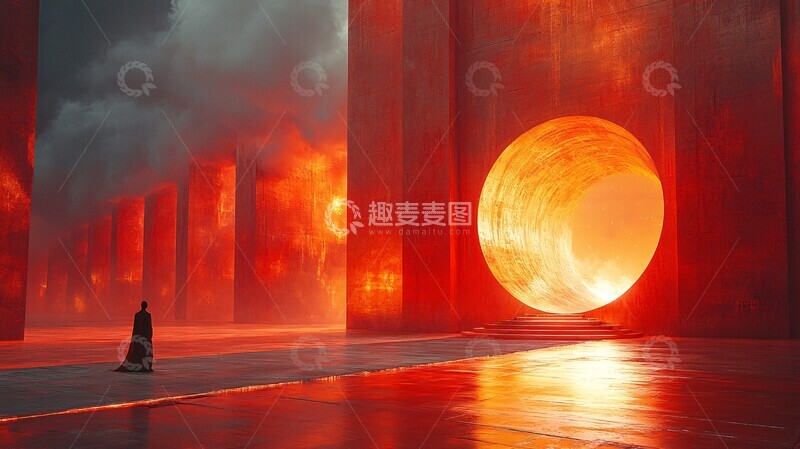 高清大图下载【趣麦麦图】未来寺庙舞台设计1