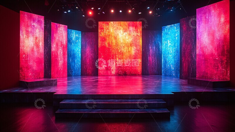 高清大图下载【趣麦麦图】舞台论坛灯光秀1