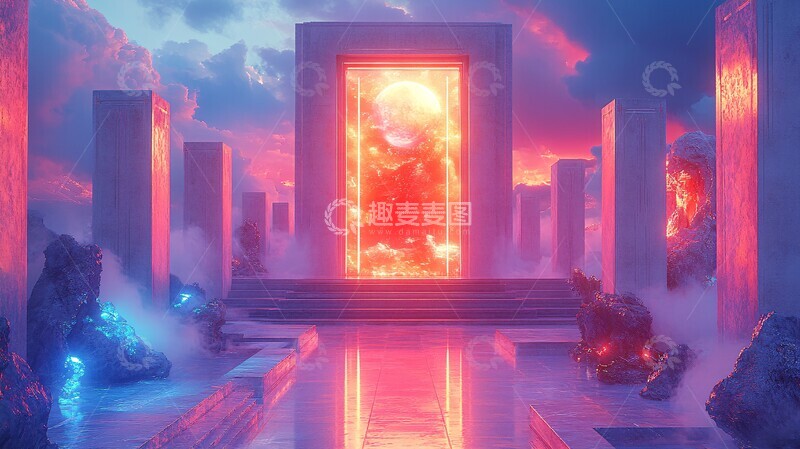 高清大图下载【趣麦麦图】未来主义矩形小屋立面设计1