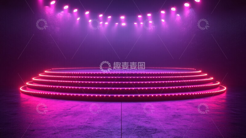 高清大图下载【趣麦麦图】紫色圆形舞台LED灯背景