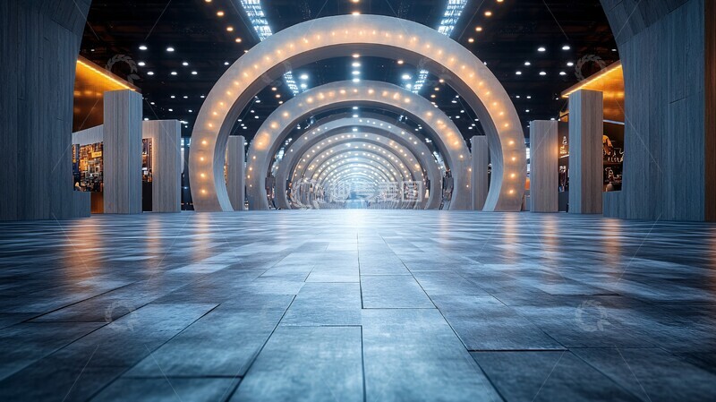 高清大图下载【趣麦麦图】圆形展览厅地板