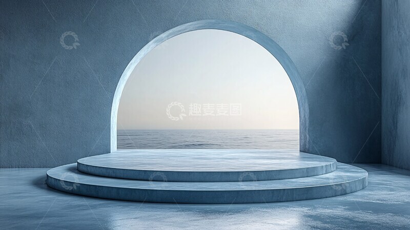 高清大图下载【趣麦麦图】白色圆形讲台4