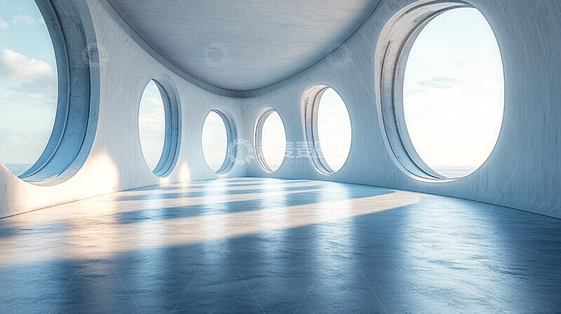 高清大图下载【趣麦麦图】圆形展览厅地板1