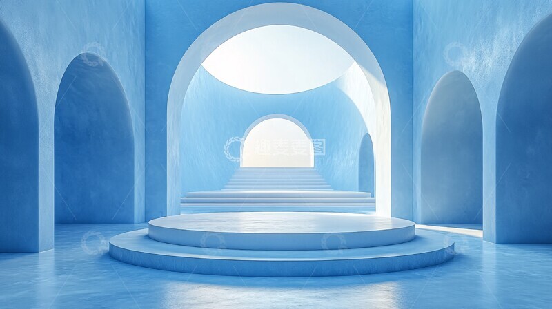 高清大图下载【趣麦麦图】-白色圆形讲台6