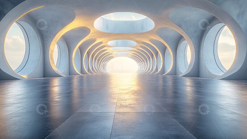 高清大图下载【趣麦麦图】圆形展览厅地板2