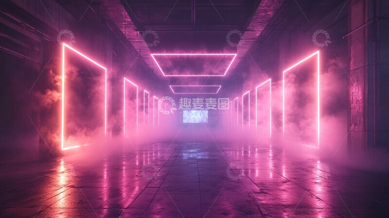 高清大图下载【趣麦麦图】烟雾紫色灯光舞台设计2