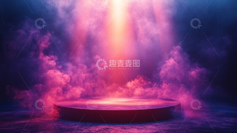 高清大图下载【趣麦麦图】蓝色舞台烟雾