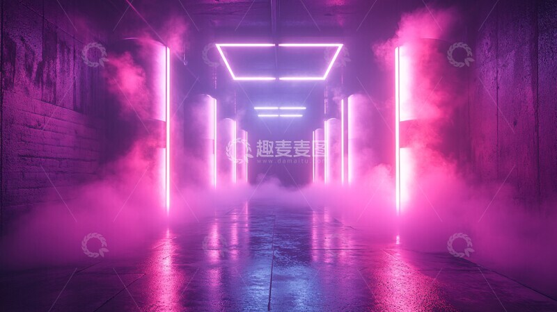 高清大图下载【趣麦麦图】烟雾紫色灯光舞台设计