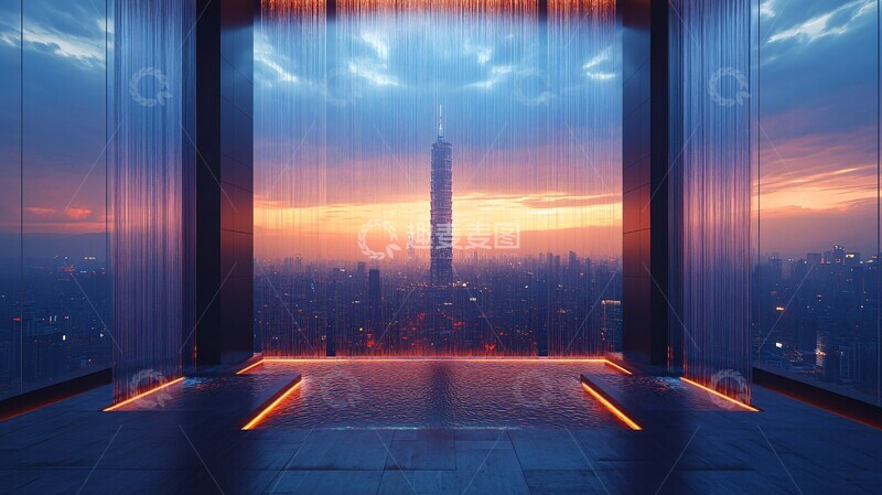 方柱屏幕展示3D电视塔1