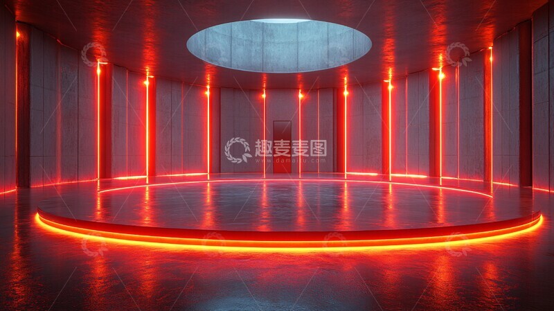 高清大图下载【趣麦麦图】未来科幻圆形舞台1