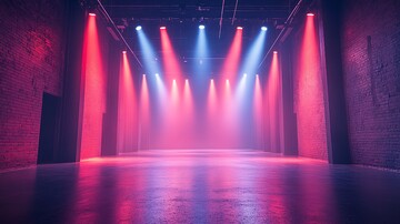 低垂聚光灯舞台