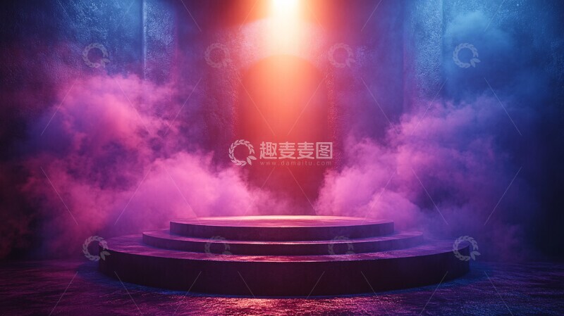 高清大图下载【趣麦麦图】蓝色舞台烟雾2
