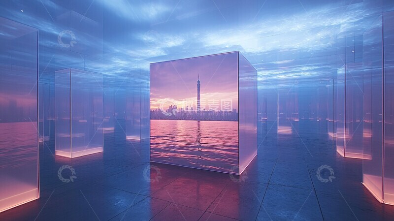 方柱屏幕展示3D电视塔2