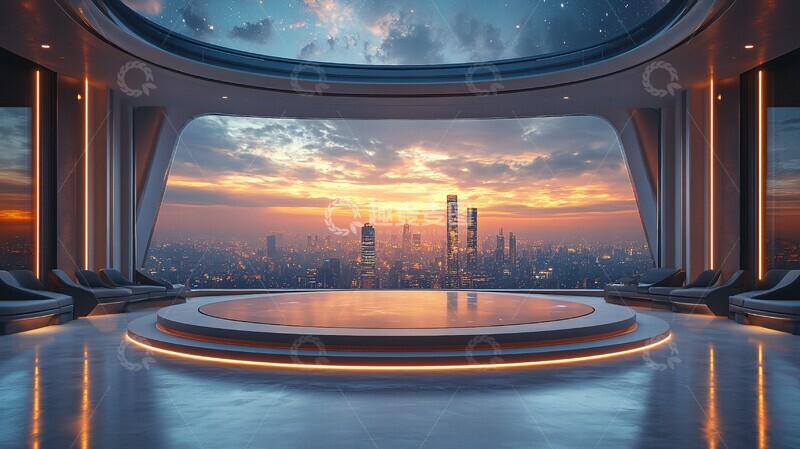 高清大图下载【趣麦麦图】圆形舞台与多级观众席1