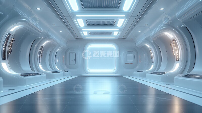 高清大图下载【趣麦麦图】白色展示台与聚光灯1