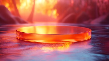 橙色玻璃讲台悬浮2